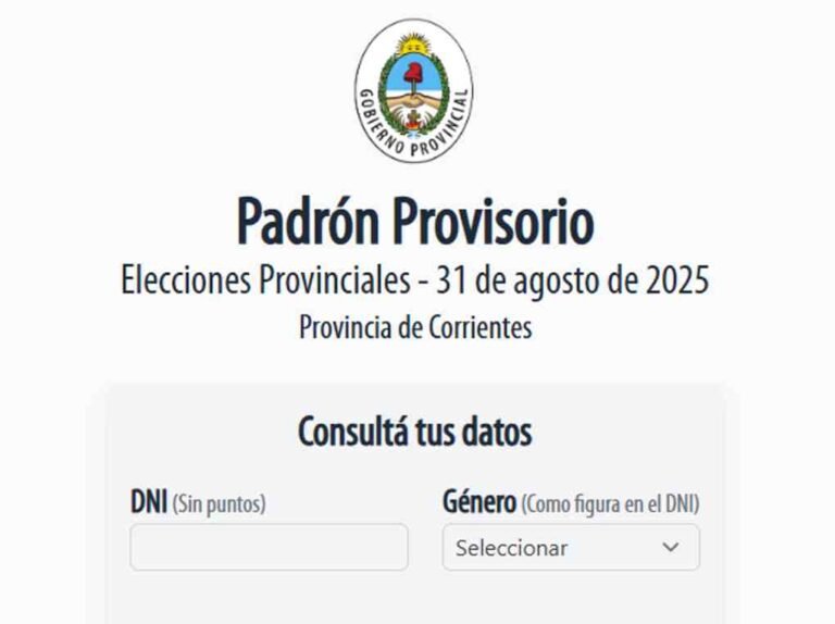 como consultar el padron electoral en corrientes desde padron corrientes gov ar