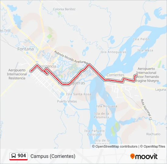 Cómo es el recorrido entre Chaco y Corrientes para llegar al Campus