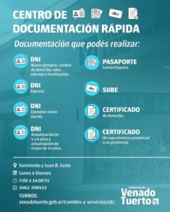 como realizar tramites en el registro civil de venado tuerto santa fe