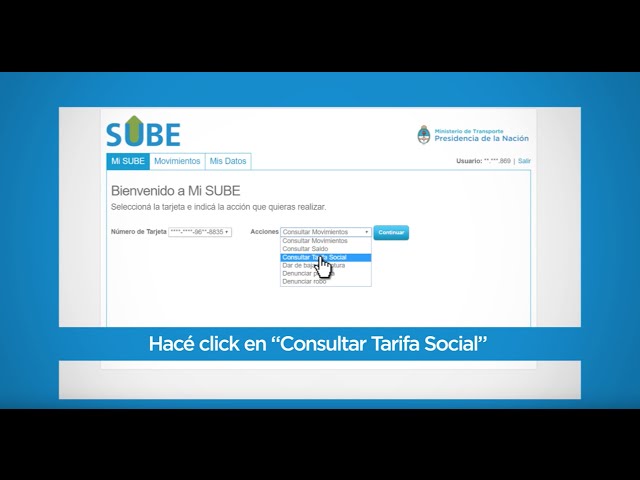 como registro mi tarjeta sube para acceder a la tarifa social