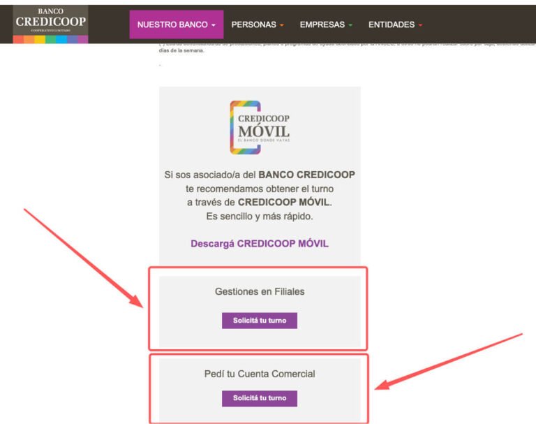 como sacar turno en banco credicoop para atenderte rapido