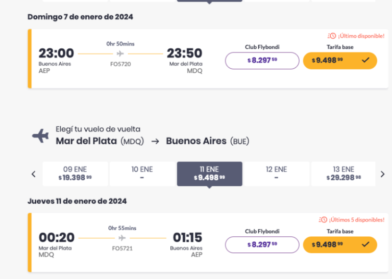 cuales son los mejores vuelos desde bs as a mar del plata