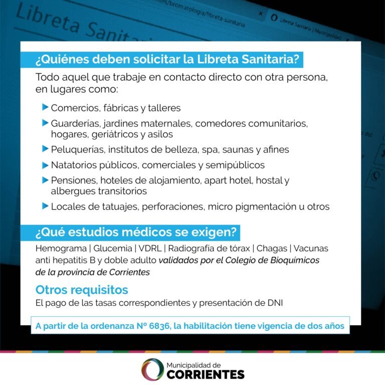 que requisitos necesito para obtener la libreta sanitaria y trabajar